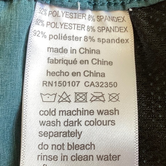 RUSTY Teal Blue Elastic Waist Drawstring Swim Trunks SZ 36 - Picture 7 of 7